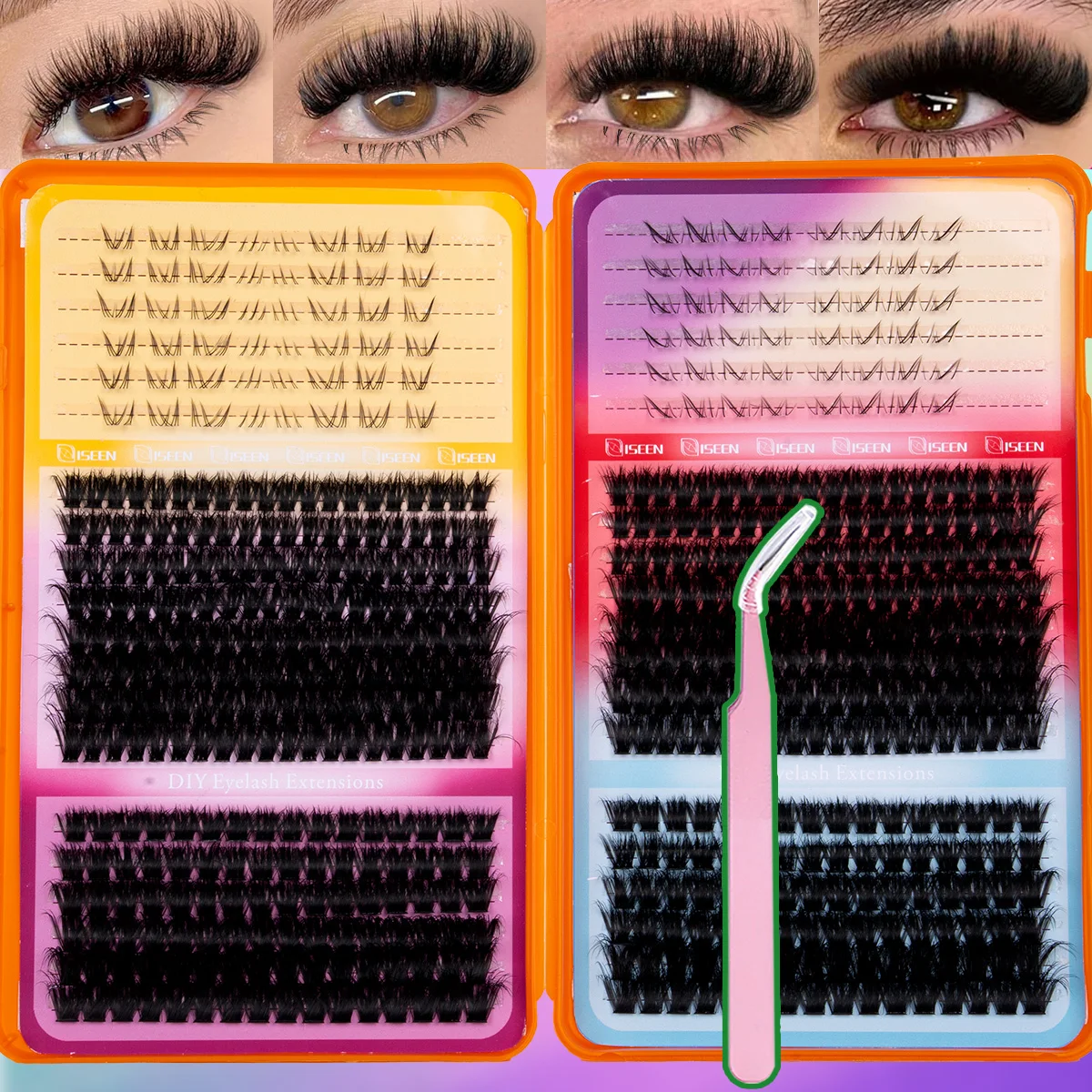 Thick Lash Clusters Wispy Eyelash Extensions Natural Volume Lash Extensions DIY Individual Lashes for Party Use Reuseable