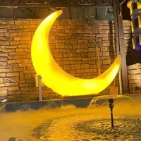 IP54 RGB Crescent Moon Swing Seat with Climbing Rope Reliable and Secure Outdoor Glowing Moon Shape LED Swing for Patio Garden 2