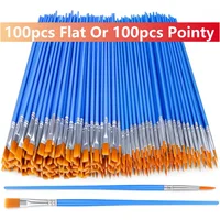 100pcs Paint Brushes Set for Kids Acrylic with Flat Round Pointed Paint Brushes Craft Watercolor Oil Painting Brushes 1