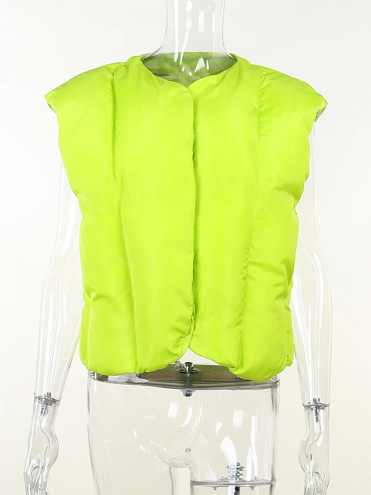 Neon green puffer vest Clearance