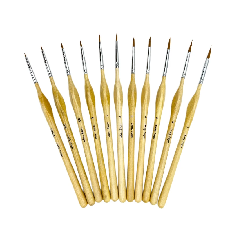 11Pcs Micro Detail Paint Brush Set Triangular Grip Handles Miniature Art  Brushes Small Fine Tip Paintbrushes For Watercolor