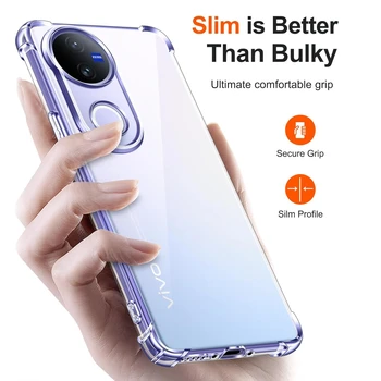 Custodia in TPU antiurto a quattro cornici per Vivo V50 V50e Lite V50 Lite 4G Custodia protettiva trasparente Capa Fundas Coque