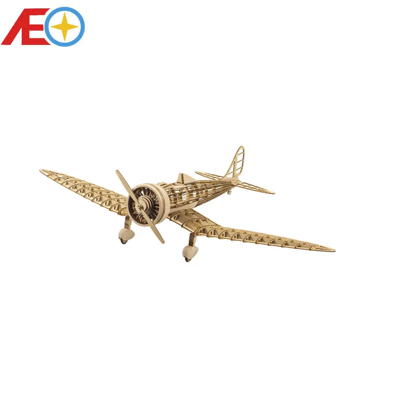 New 1:31 KA-14 Fighter Static Model DIY Wooden Toys 3D Puzzle Christmas Gift Airplane Model