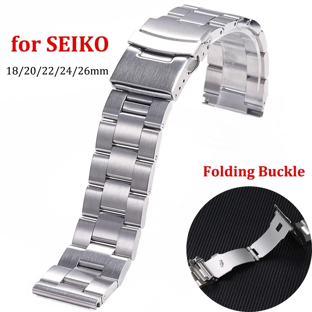 Cinturino Dritto Per Cinturino Seiko 5 Skx007 Skx009 Skx013 Cinturino Solido Oyster Bracciale In Acciaio Inossidabile 316L Solido