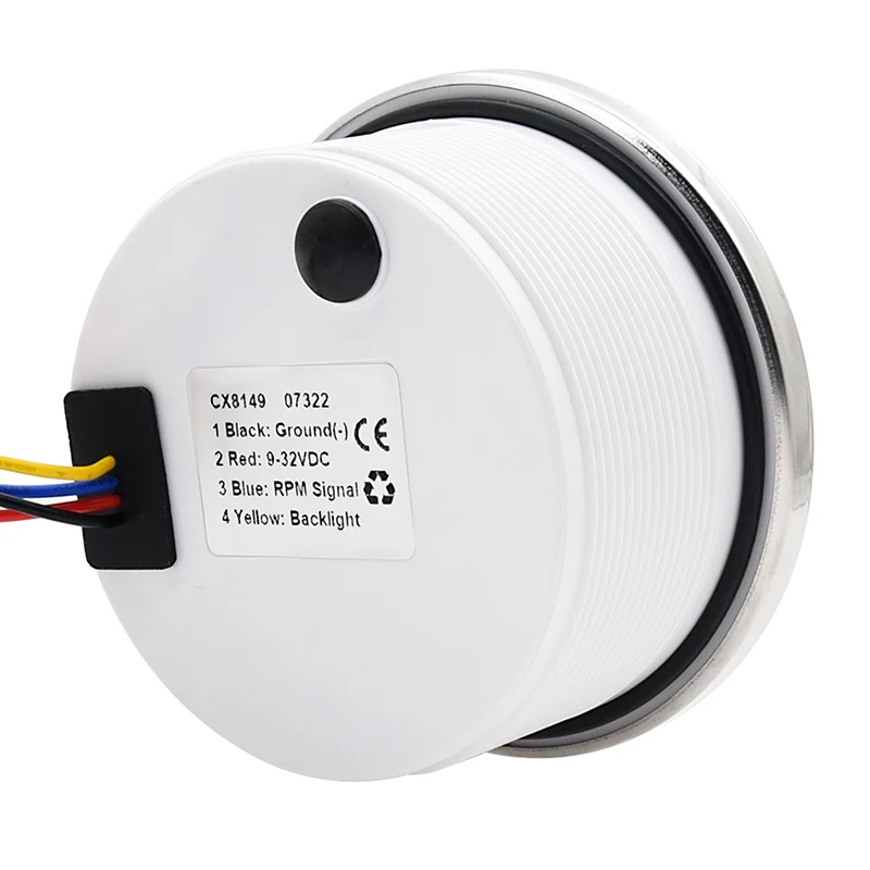 7 Color Backlight 85mm Tachometer For Marine Boat Motorcycle Car 3000 4000 6000 7000 8000 RPM Tacho Gauge With LCD Hourmeter