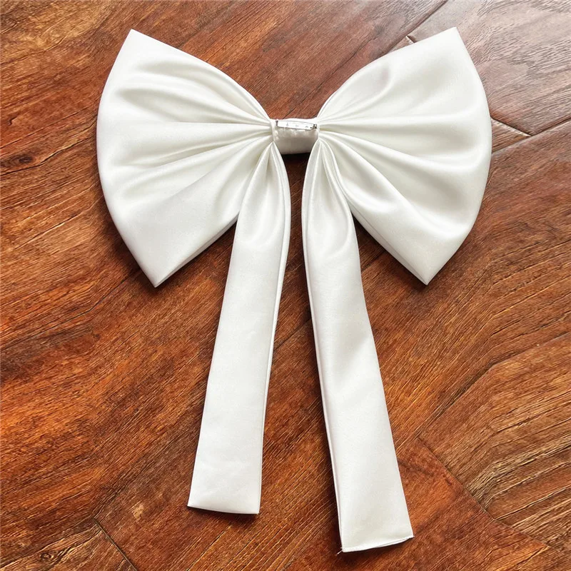 Removable Short Wedding Bow Tie With Pin Black White Bridal Bowknots Waist Bow Belts For Party Prom Quinceanera Dress