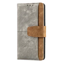 Luxury Leather Wallet Flip Case with 3 Card Slots - Retro Wide Design & Full Phone Protection for Jump 5G (Grey)