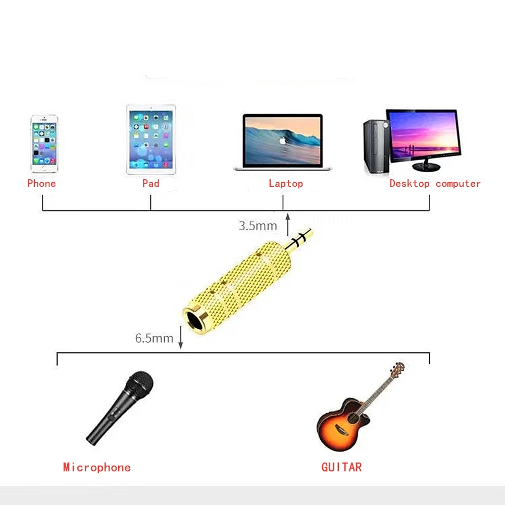 Premium Audio Cable Adapter - 3.5mm to 6.35mm Stereo AUX Converter