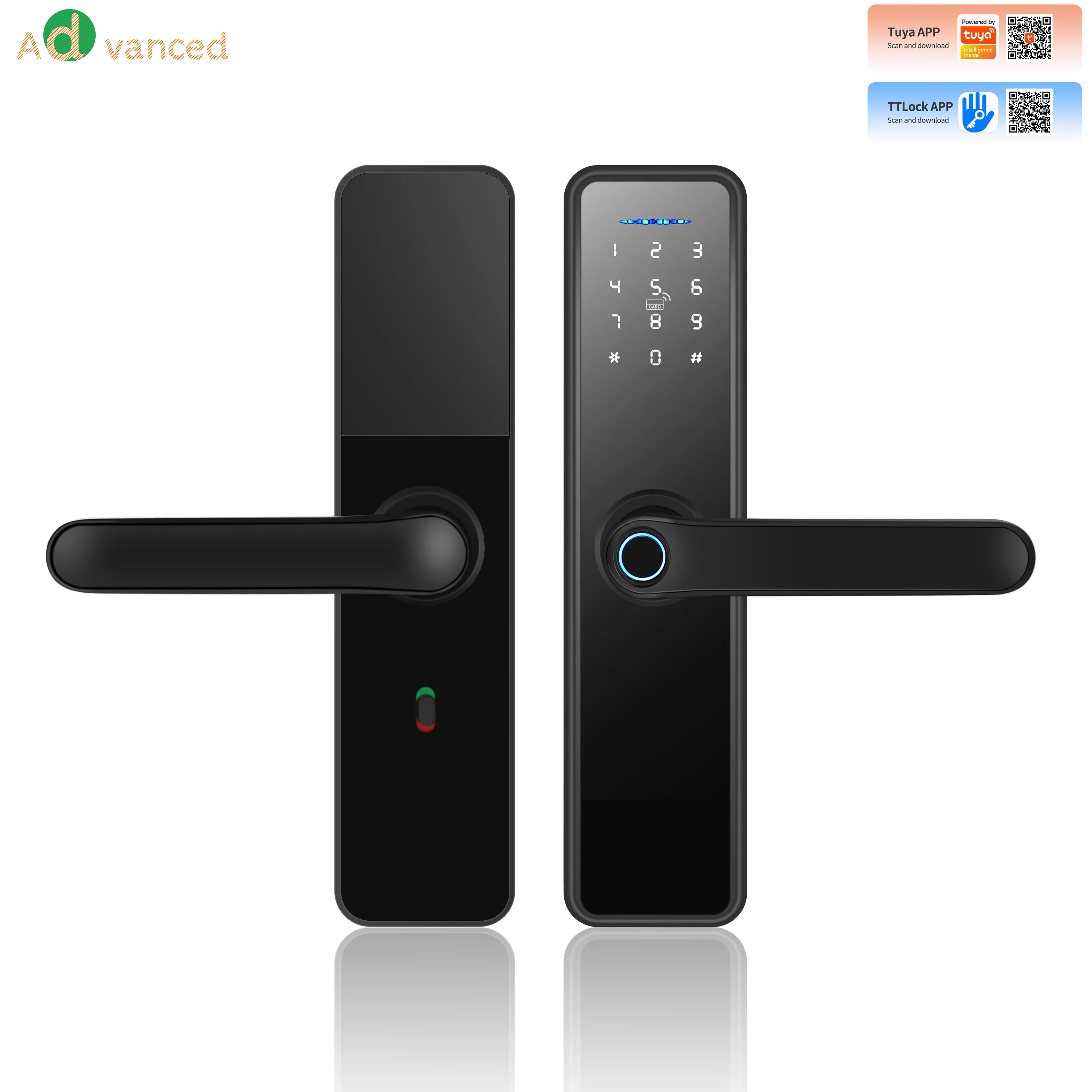 Exterior door Waterproof tuya wifi ttlock work with Alexa google home apartment fingerprint lock