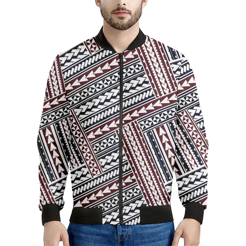 thumbnail image 1 of Chaqueta con cremallera maorí en blanco y negro para hombres y niños, sudadera de gran tamaño con estampado 3D, chaquetas bomber de manga larga para primavera y otoño, 1 of 5