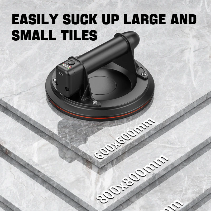 Industrial 8 Inch Electric Vacuum Sucker 200kg Capacity Auto-Seal Suction Cup for Stone/Glass/Tile Construction Handling