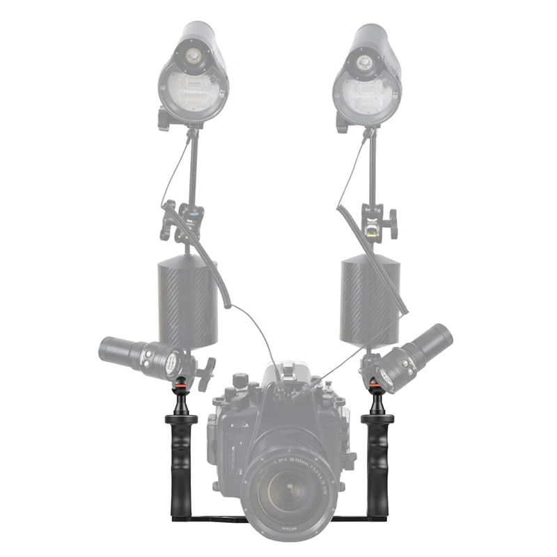 Dual Handles Aluminium Alloy Tray Stabilizer for Underwater Camera Housings Diving Camera Bracket camera holder camera gimbal stabilizer