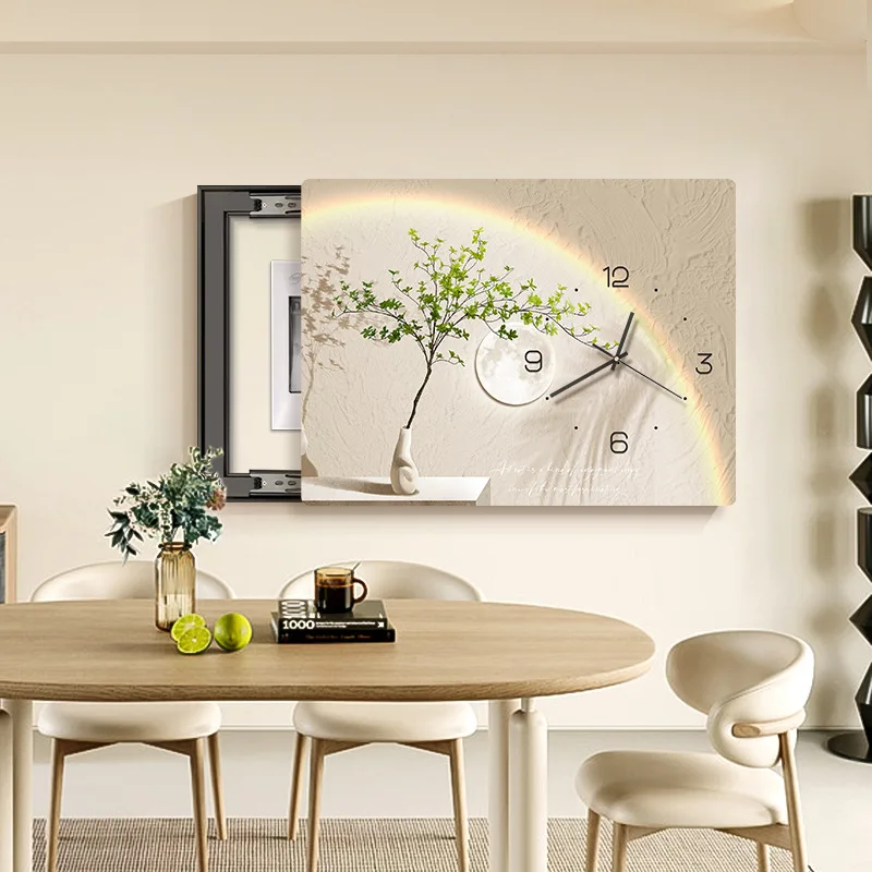 Quadro Con Orologio Per Nascondere Scatola Elettrica – Copertura Decorativa 50x40 Cm | Design Salvaspazio