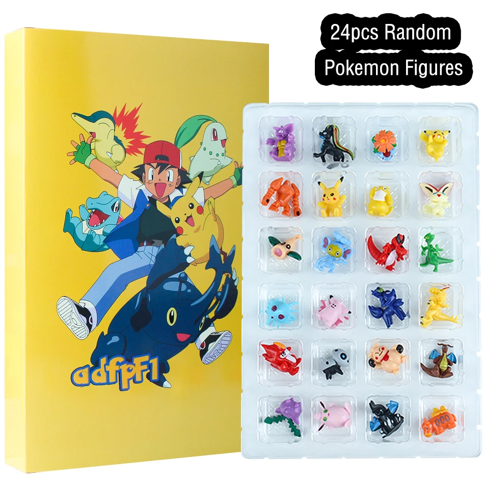 24 pçs pokemon mais novo feriado temático série caixa aleatória brinquedos  anime figura de ação para