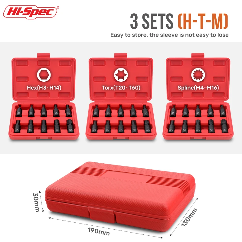Chrome Vanadium Alloy Steel Hexagonal Socket Set Torx Tool Socket Head Applicable to Manual Wrench S2 Blackened Box Hexagon Bit