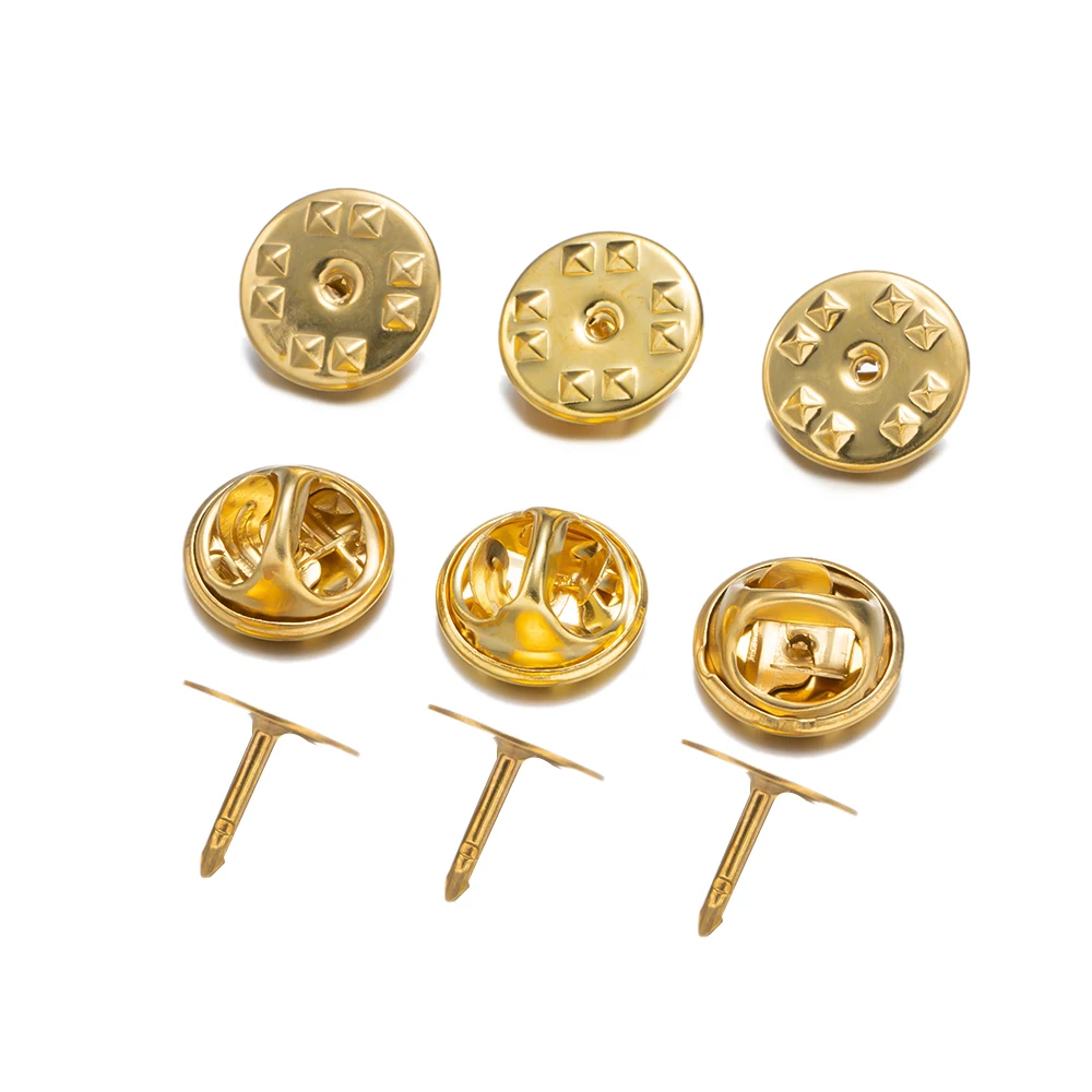 20pcsCopperBroochPinCabochonBaseButterflyClaspForDIYTieTack