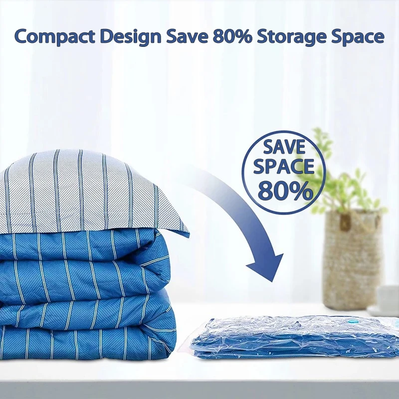 Vacuum Clothing Storage Bag folding Compression space Transparent Quilt Storage Bag Household Big Size SortingBag