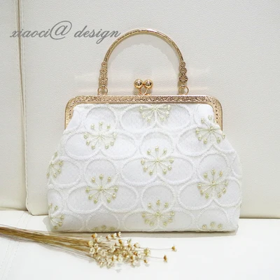 mulheres, bolsa vintage, algodão branco, tecido de renda, rosa, senhora