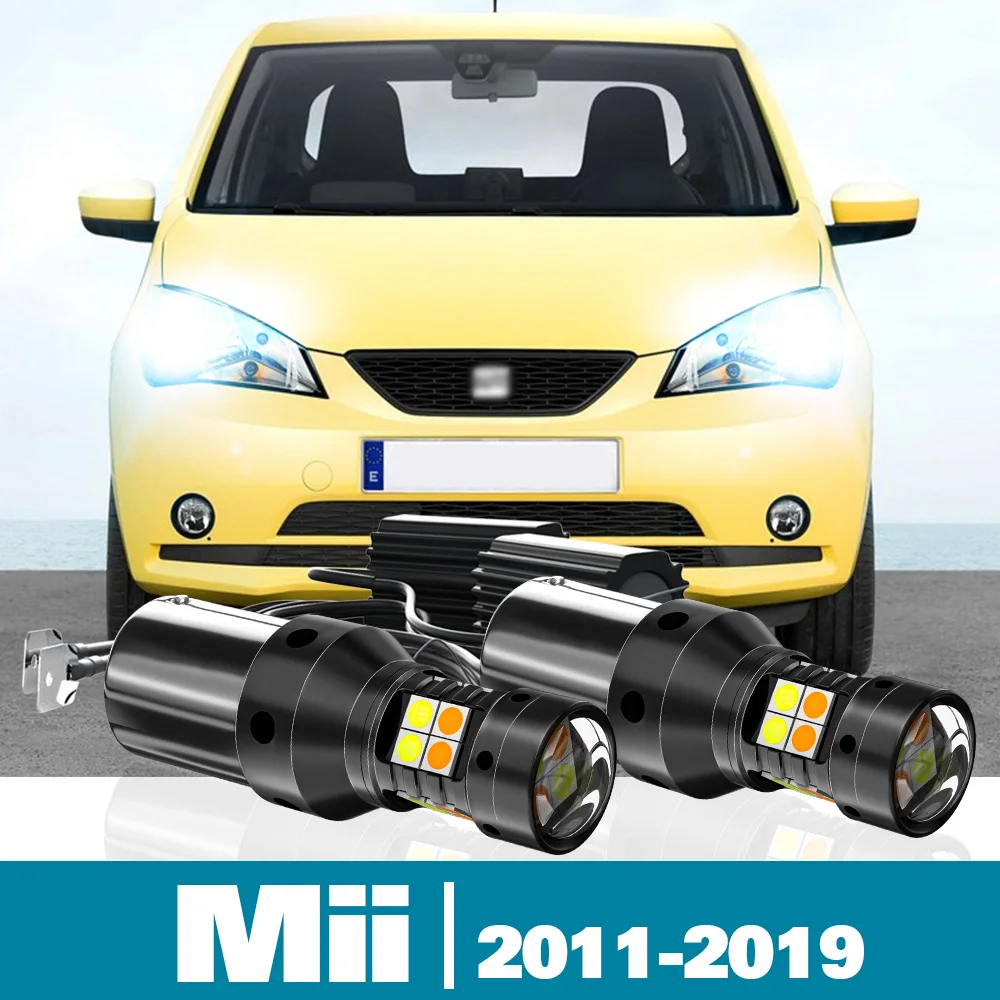 

2pcs LED Dual Mode Turn Signal+Daytime Running Light DRL For Seat Mii Accessories 2011-2019 2012 2013 2014 2015 2016 2017 2018