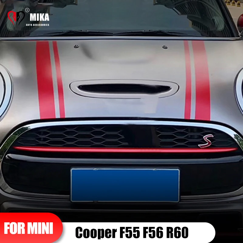 Mini F56 LCI 2 Front Grille Strip Cover JCW Red Gloss Cooper S JCW