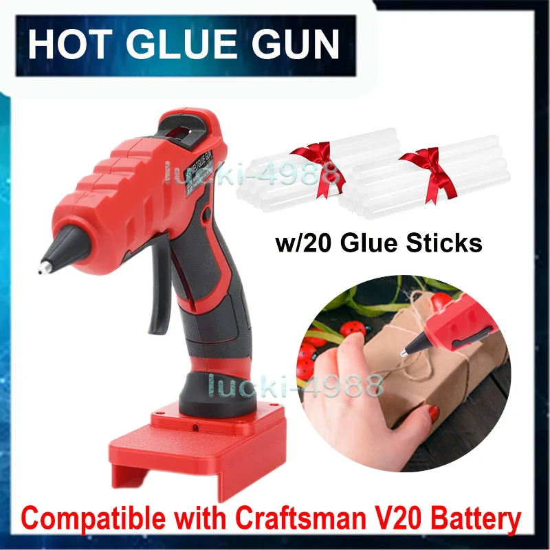 Cordless Hot Glue Gun Kit W/ 20Pcs 7mm Glue Sticks Arts&Crafts&DIY Electric  Heat Repair Tool For Craftsman V20 20V Max Battery - AliExpress