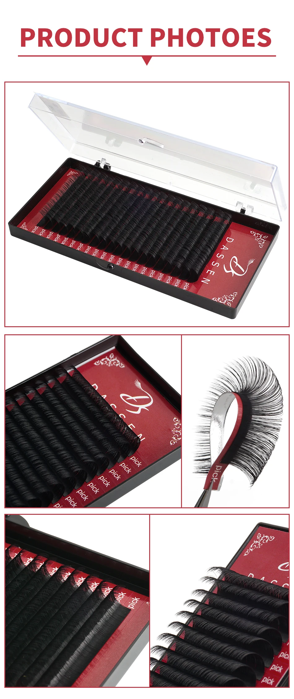 Description Picture 5 of item20Rows Eyelashes Individual Lashes Extension Matte Professional Soft Natural Makeup Premium False Eyelash Extension Faux Cils