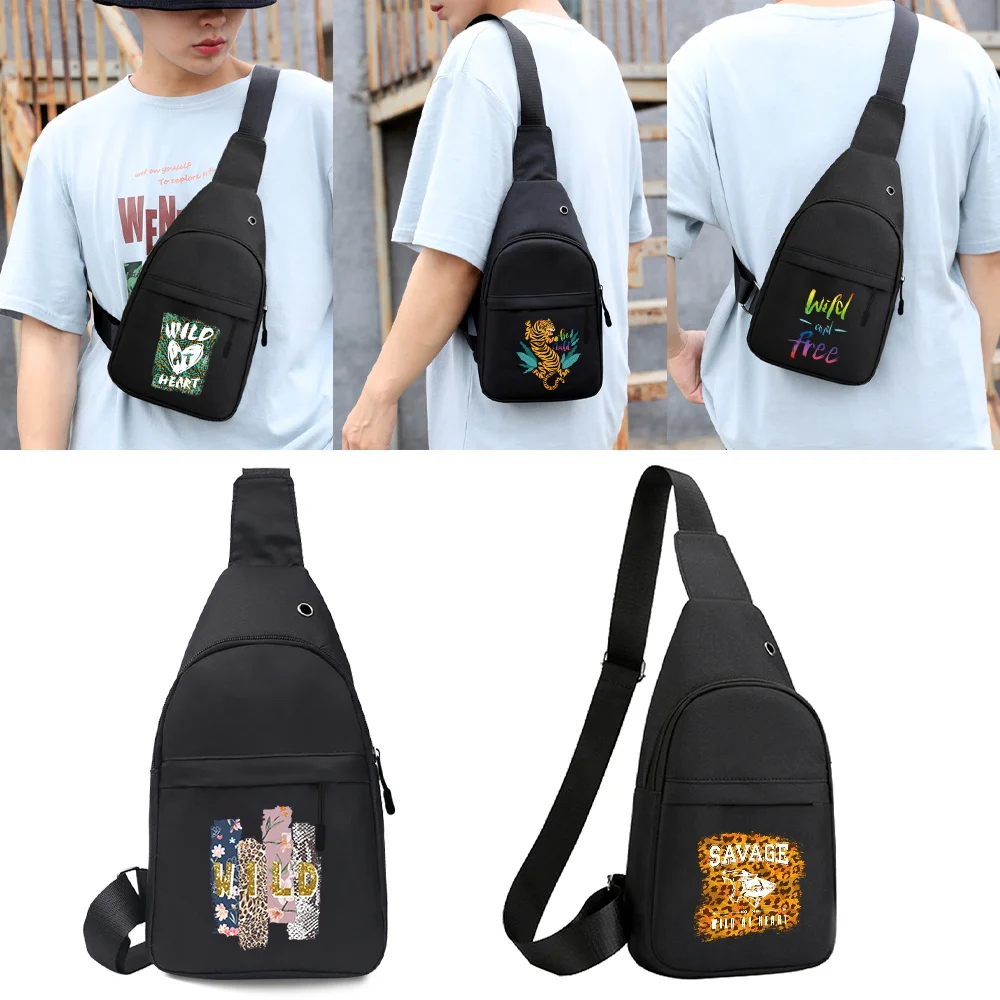 

Wild Series Chest Bag Male Shoulder Bag Women Travel Crossbody Bag Men School Short Trip Messengers Bag 2023 New Arrival Handbag