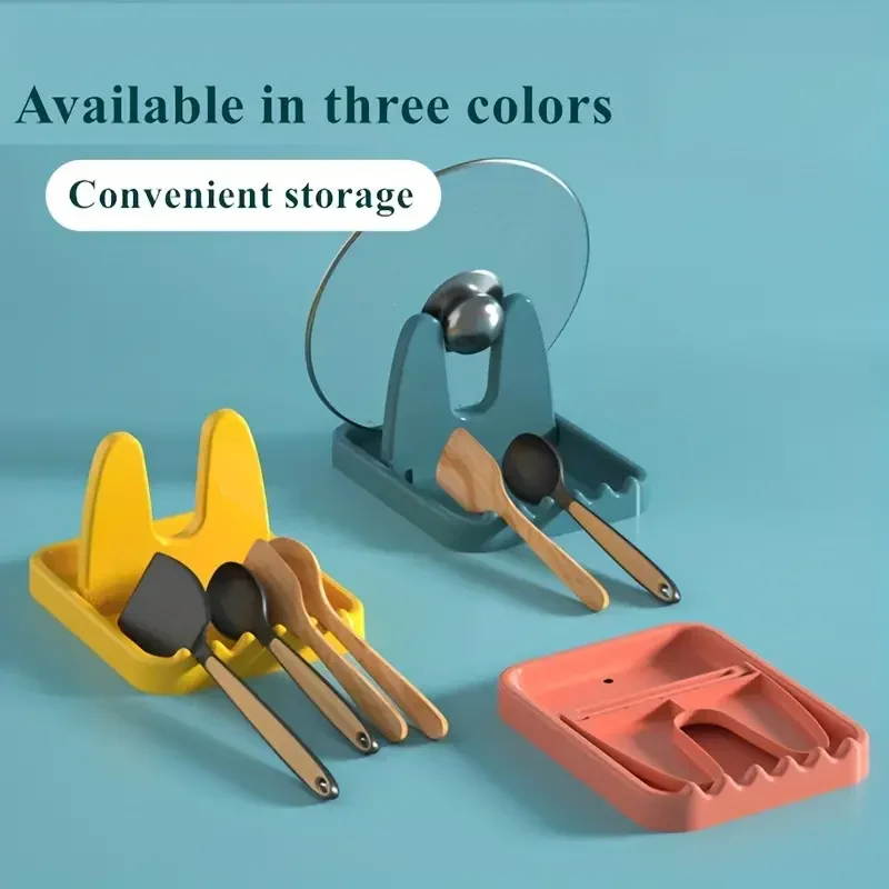 1pcs Foldable Kitchen Organizer kitchen organizer Pot Iid Rack Plastic Spoon Holder Stand For Fork Patula Rack Pan Cover Shelf Ableware