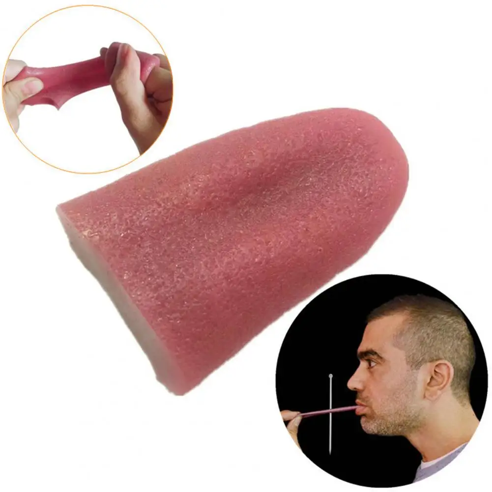 

3PCS Funny Whole Fake Simulation Magic Realistic Fake Tongue Rubber Tongue Decompression Toy Halloween Vulgar Joke Prank Gift