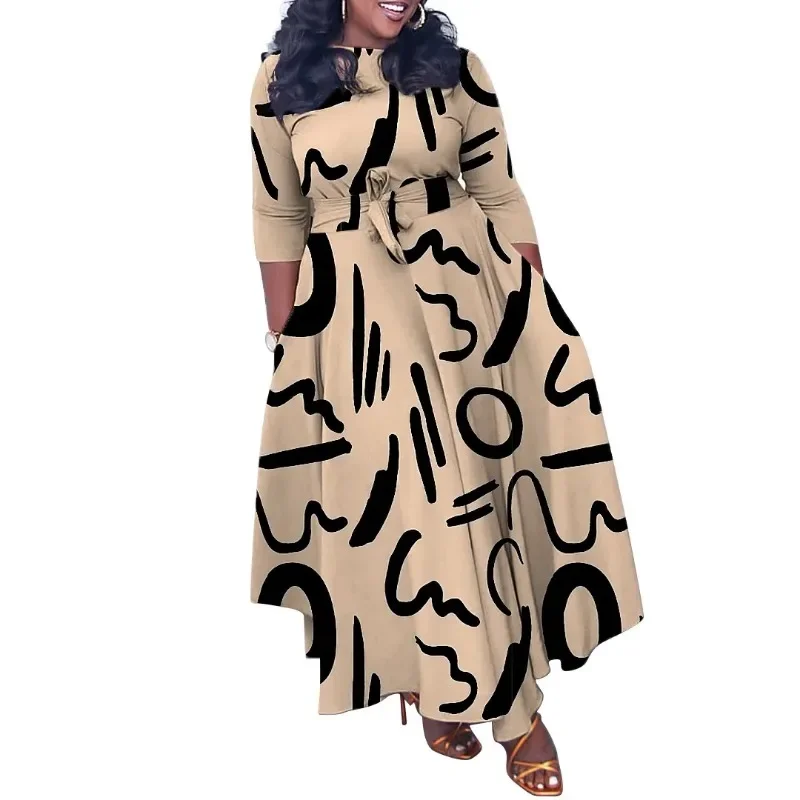 2023 African Dresses for Women Plus Size African Party Dresses for Women Dashiki Ankara Gowns Elegant Print Muslim Maxi Dress 