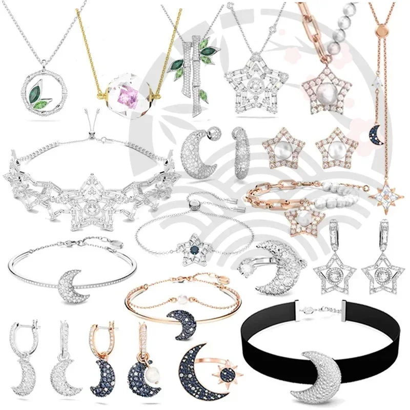 

Original 2024 Luna Fine Jewelry Sets Charm Blue Moon Silver Star Pendant Austrian Crystal High Quality Women's Earrings Necklace