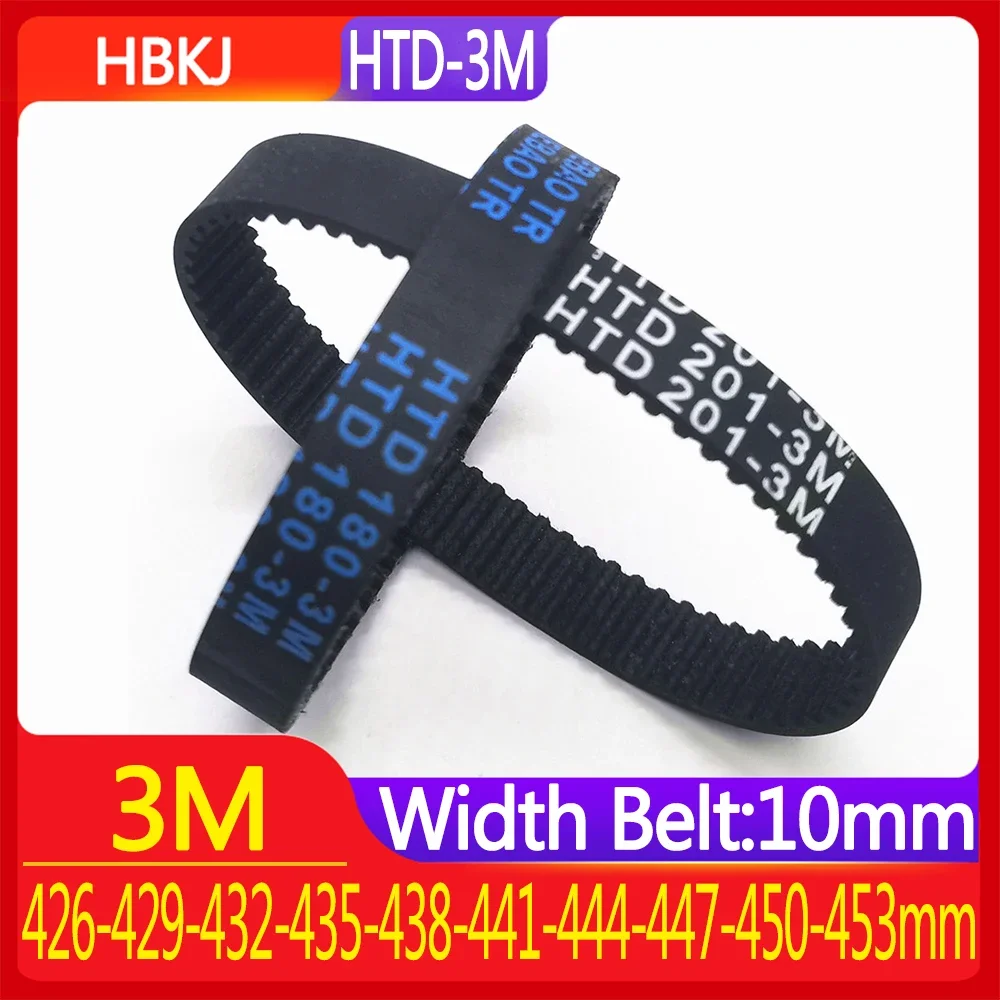 

Rubber Belt Length: 426-429-432-435-438-441-444-447-450-453mm Belt Width: 10mm Closed Belt 3MGT HTD-3M