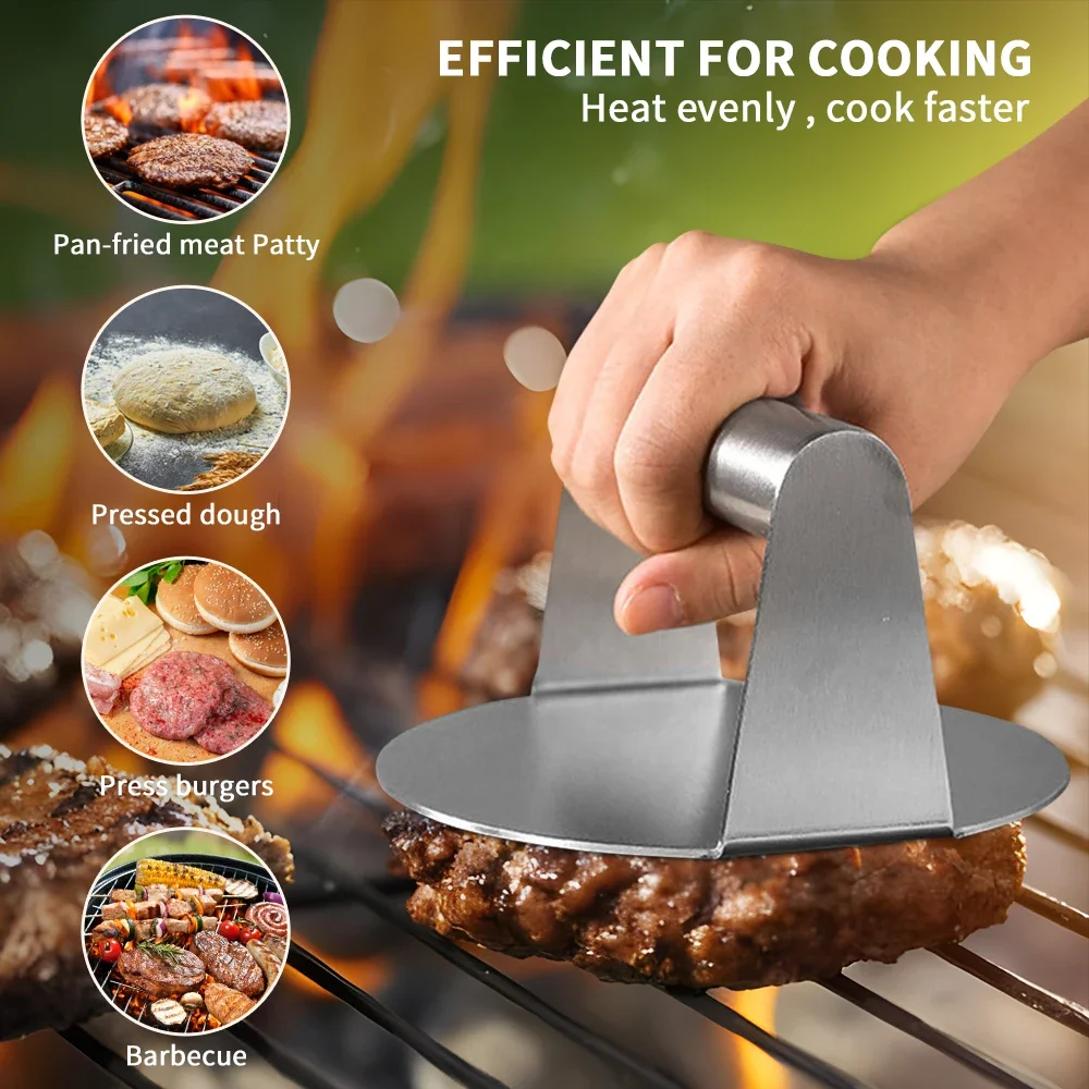 Stainless Steel Hamburger Meat Press burger press hamburger press Circular Burger Meat Press Patties Beef Pie Mould Maker Plate Kitchen Tool