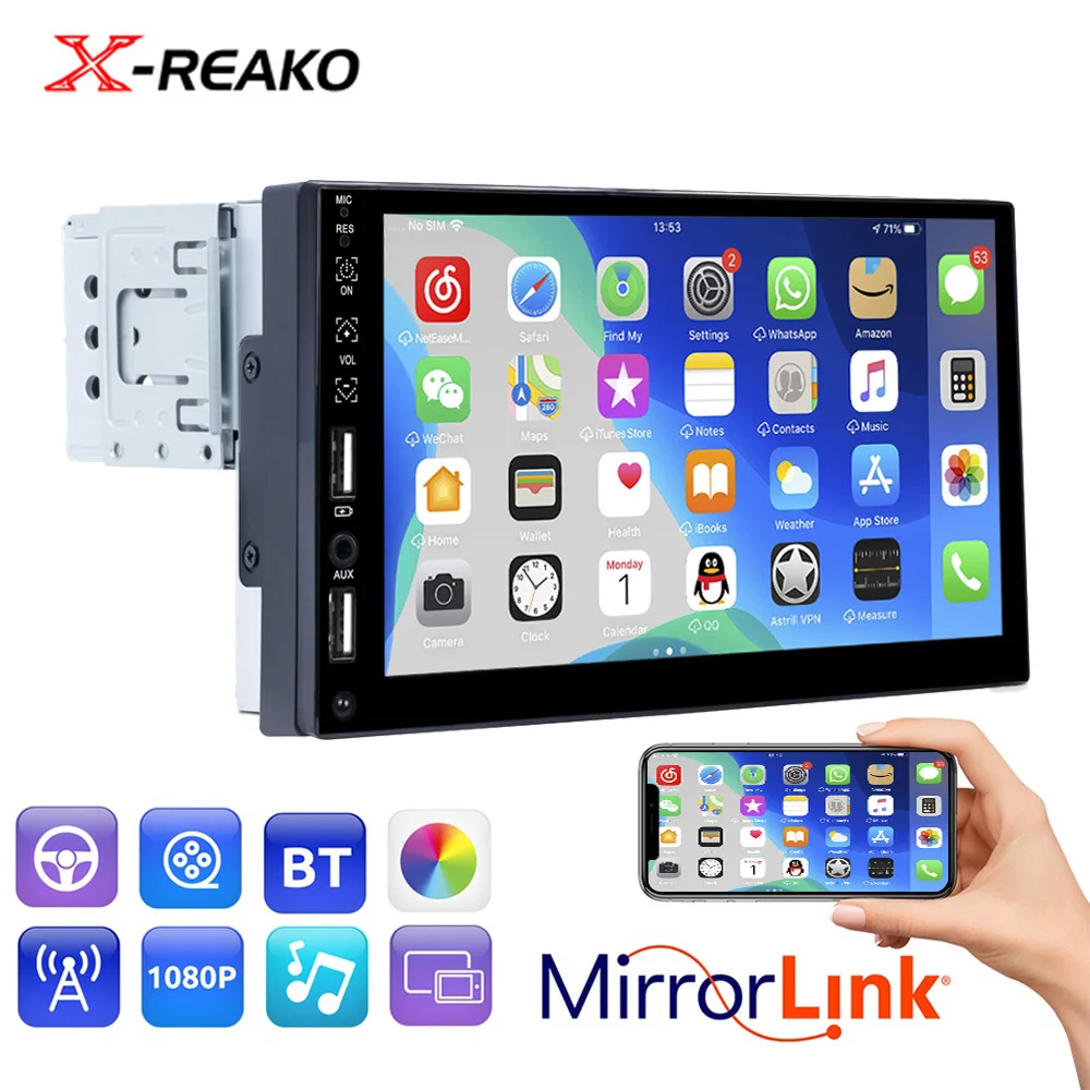 XREAKO1dinUniversal7CarRadioHDAutoradioMultimediaPlayer