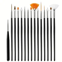 15pcs Fine Detail Paint Brush Set - Miniature Paint Brush For Detailing & Art Painting - Acrylic, Watercolor, Oil, Models 1
