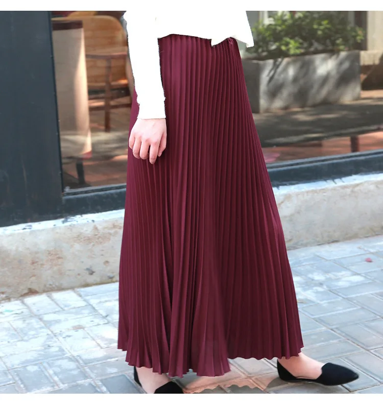 white pleated skirt TINT ERA High Waist Skirt Spring Autumn New Temperament Thin Chiffon Hand-pressed Crepe Pleated Large Swing A-line Skirts Women crop top and skirt