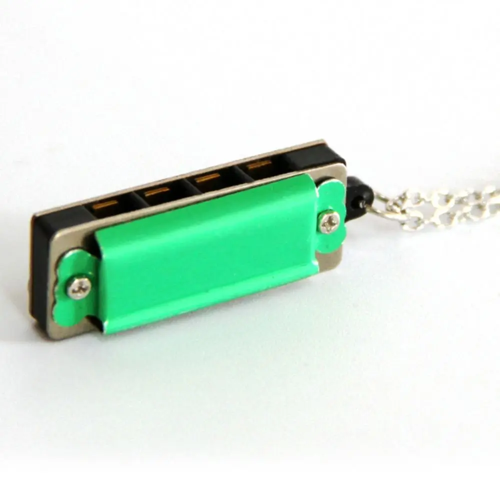 Mini Harmonica Pendant Necklace Creative Four-hole Musical Instruments Men and Women Couple Necklace Sweater Chain chromatic harmonica diatonic harmonica kids harmonica