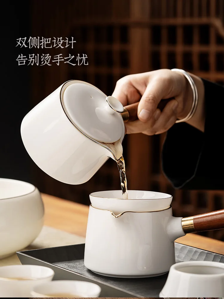 

Yue Kiln Celadon Tureen Kung Fu Tea Set Chinese Ceramic Household Tea Set Luxury High-End Tea Making Set