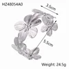CARLIDANA Fashion Waterproof Stainless Steel Silver Color Bracelets Geometric Multilayers Open Adjustable Women Bracelets 5