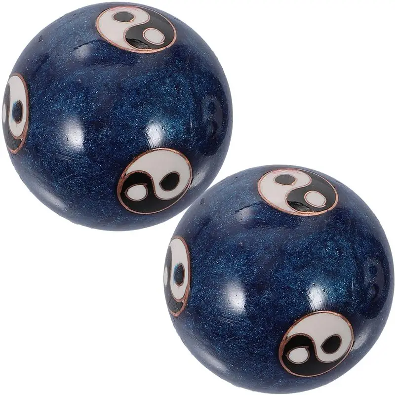 

2pcs Balls Hand Baoding Ball Massage Exercise Chinese Health Stress Enamel Tai Relieve Meditation Yang Yin Chime Sound Asian Chi