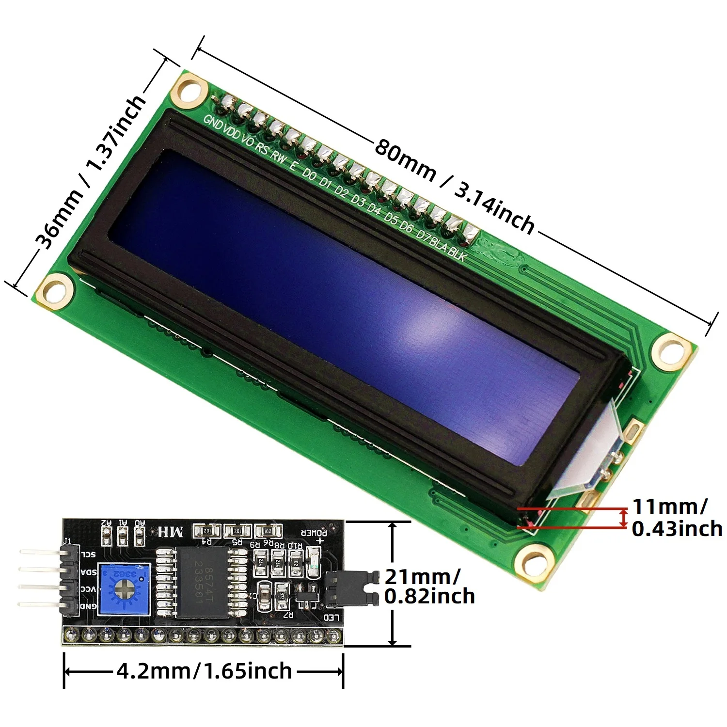 Рисунок 6 - ЖК-модуль LCD1602 1602