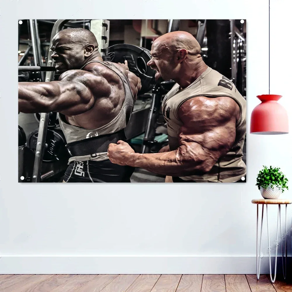 

Hard Training Fitness Athlete Wallpaper Wall Art Hang Paintings Workout Muscles Poster Mural Gym Decor Banner Flags Tapestry