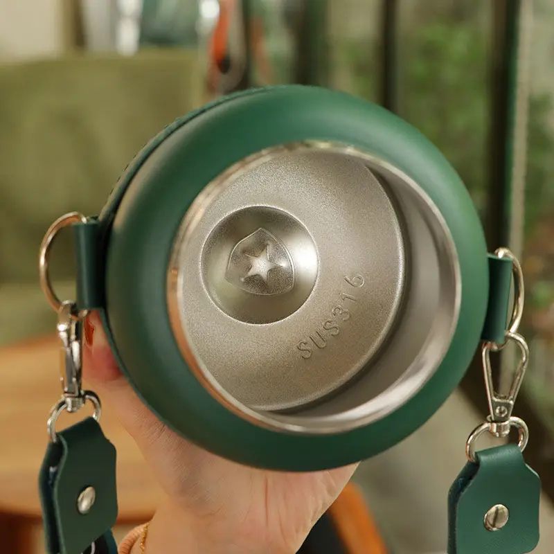 Large Capacity 316 Stainless Steel Thermos Cup, Children's Kettle, Portable with Straw, Dual Purpose, High Appearance Pot, Belly