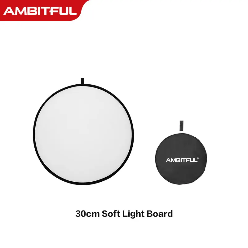 AMBITFUL Portable Oval Multi-Disc Transparent White Reflector Collapsible Studio Diffuser