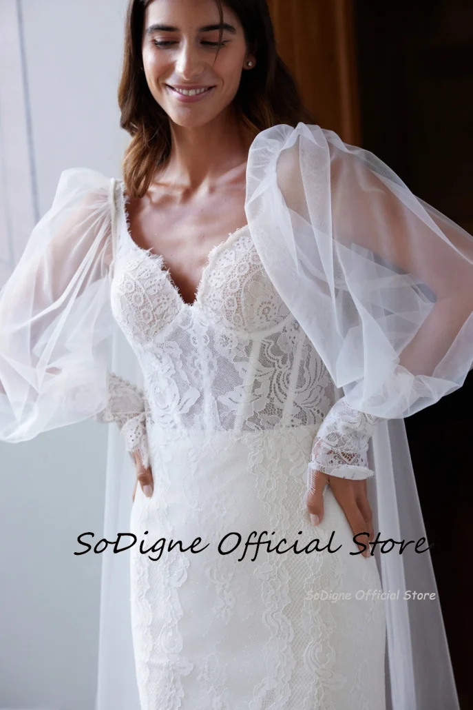 SoDigne Mermaid Boho Wedding Dresses Sweetheart Long Sleeves Lace Bridal Dress 2025 Beach Wedding Gown Robe De Mairee 14 Sd4b97b3c31614c82af7bf23d5dbff4dcu