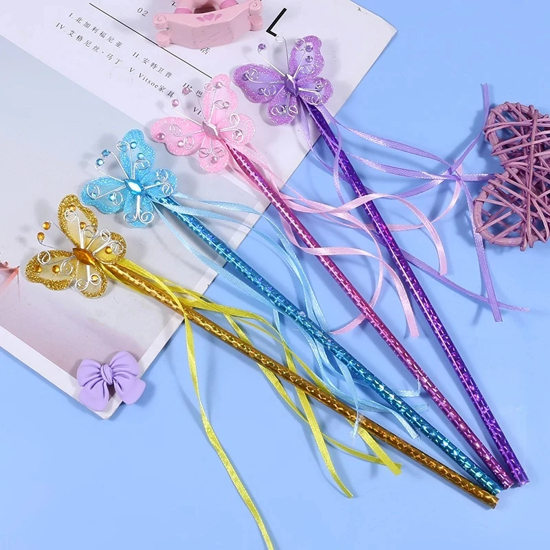 Party Princess Cosplay Props Hot Cute Dreamlike Butterfly Fairy Wand Kids Halloween Magic Stick Girl Birthday Gift