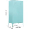 2 Magnetic Doors Steel Wardrobe Kids Closet Storage Accent Cabinet with Hanging Rod and 2 Laminate,Metal Children Tall Storage 2
