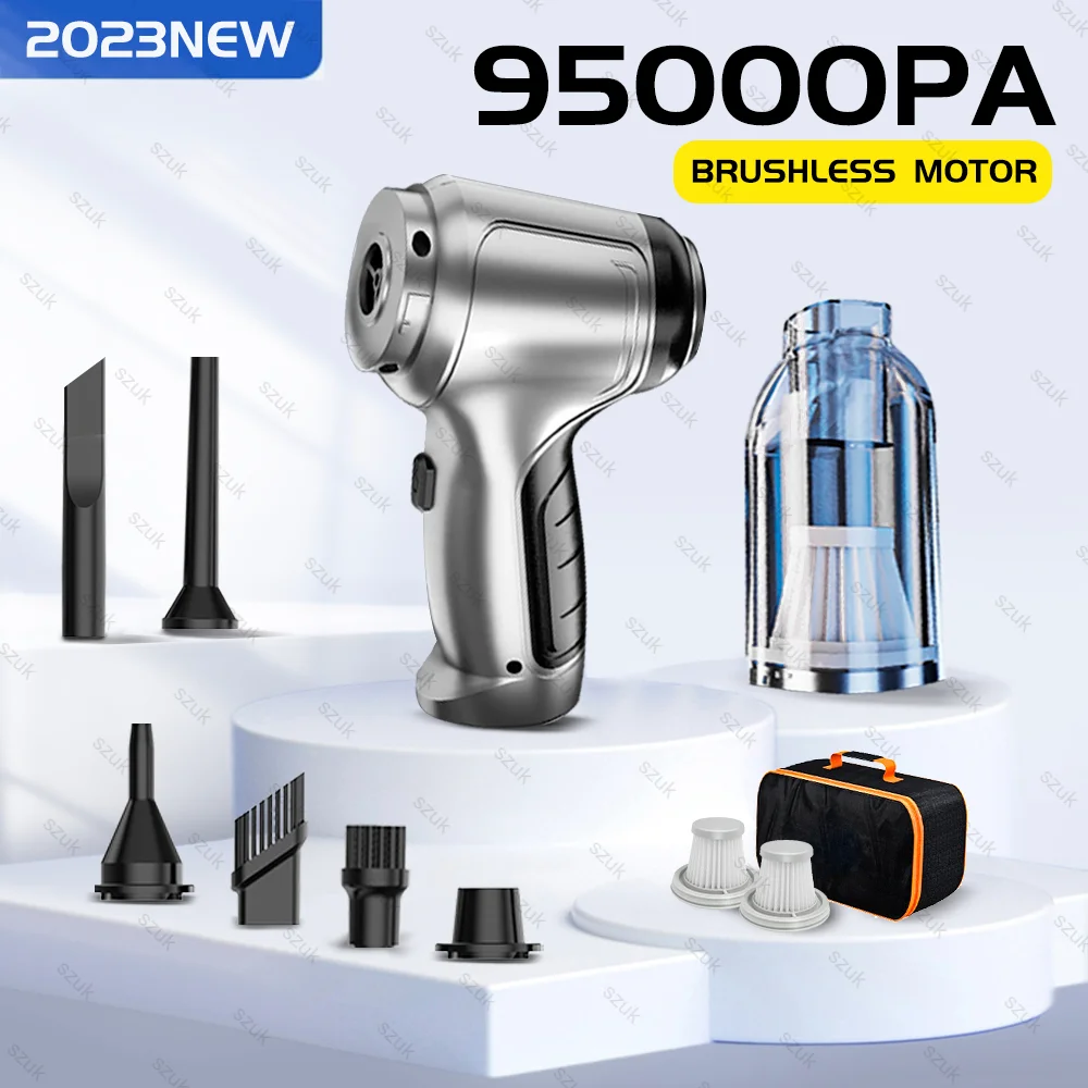 

95000PA Car Vacuum Cleaner 1 Powerful Cleaning Machine Car Accessories Home Auto Robot Wireless Cleaner Appliance Strong Suction