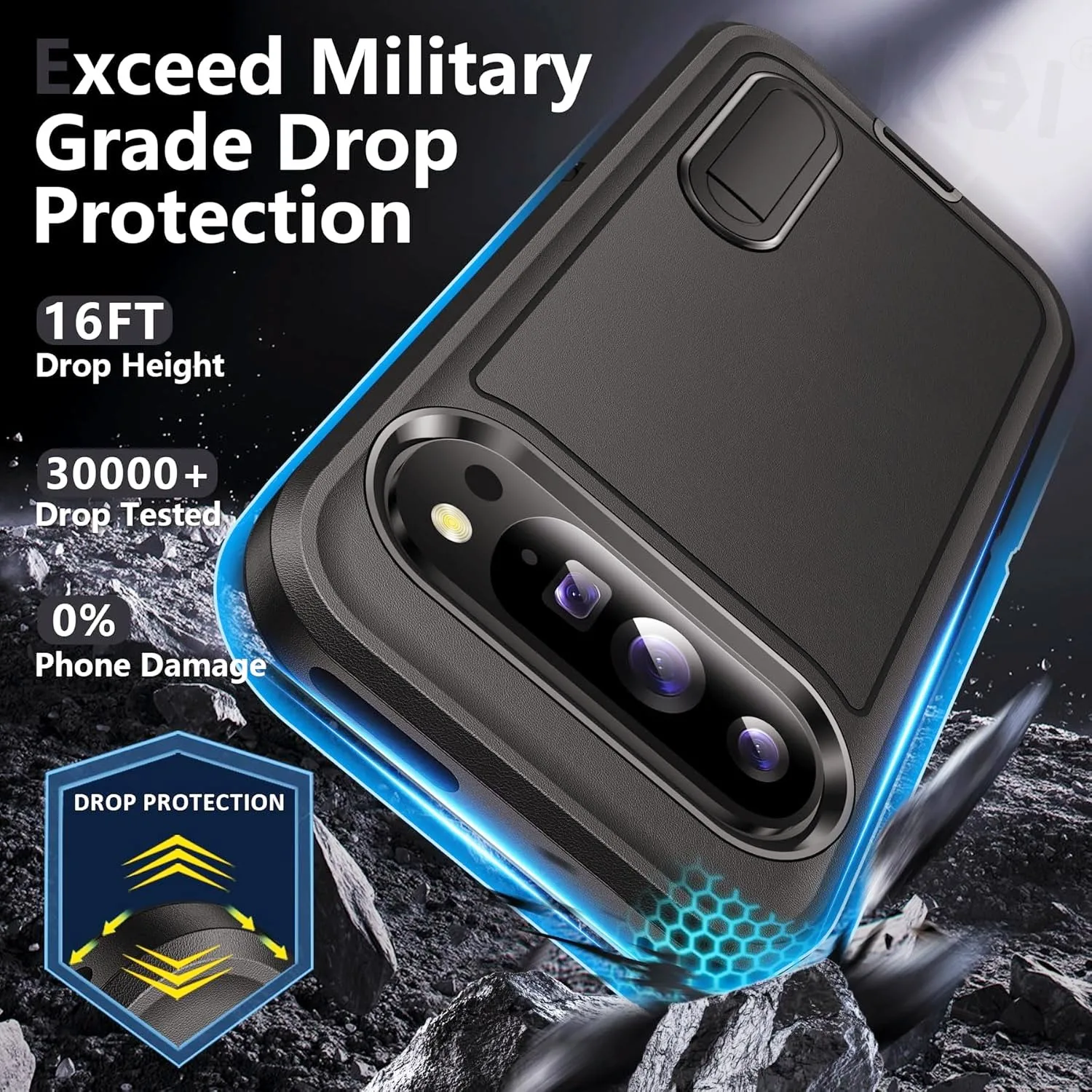 Rugged Shockproof Kickstand Case - Full Body 3-in-1 Anti-Scratch Protection