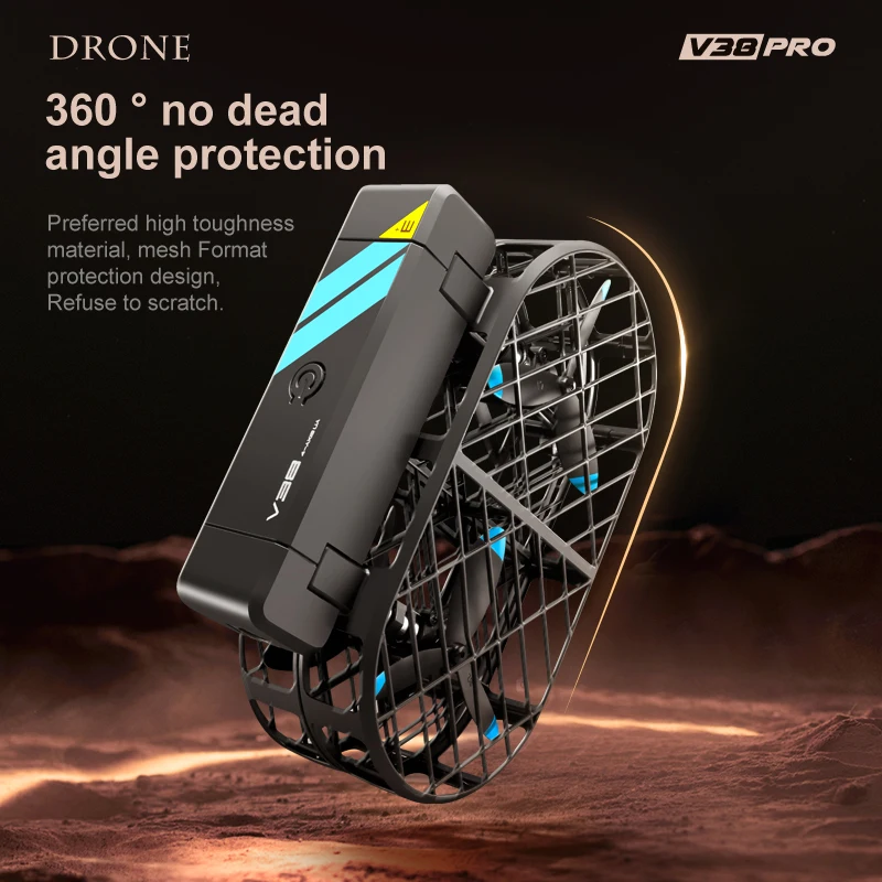 4DRC V38 Folding Drone 6K HD Camera Aerial Photography WIFI Grid Protection Gesture Photography RC Aircraft Kid's Toy